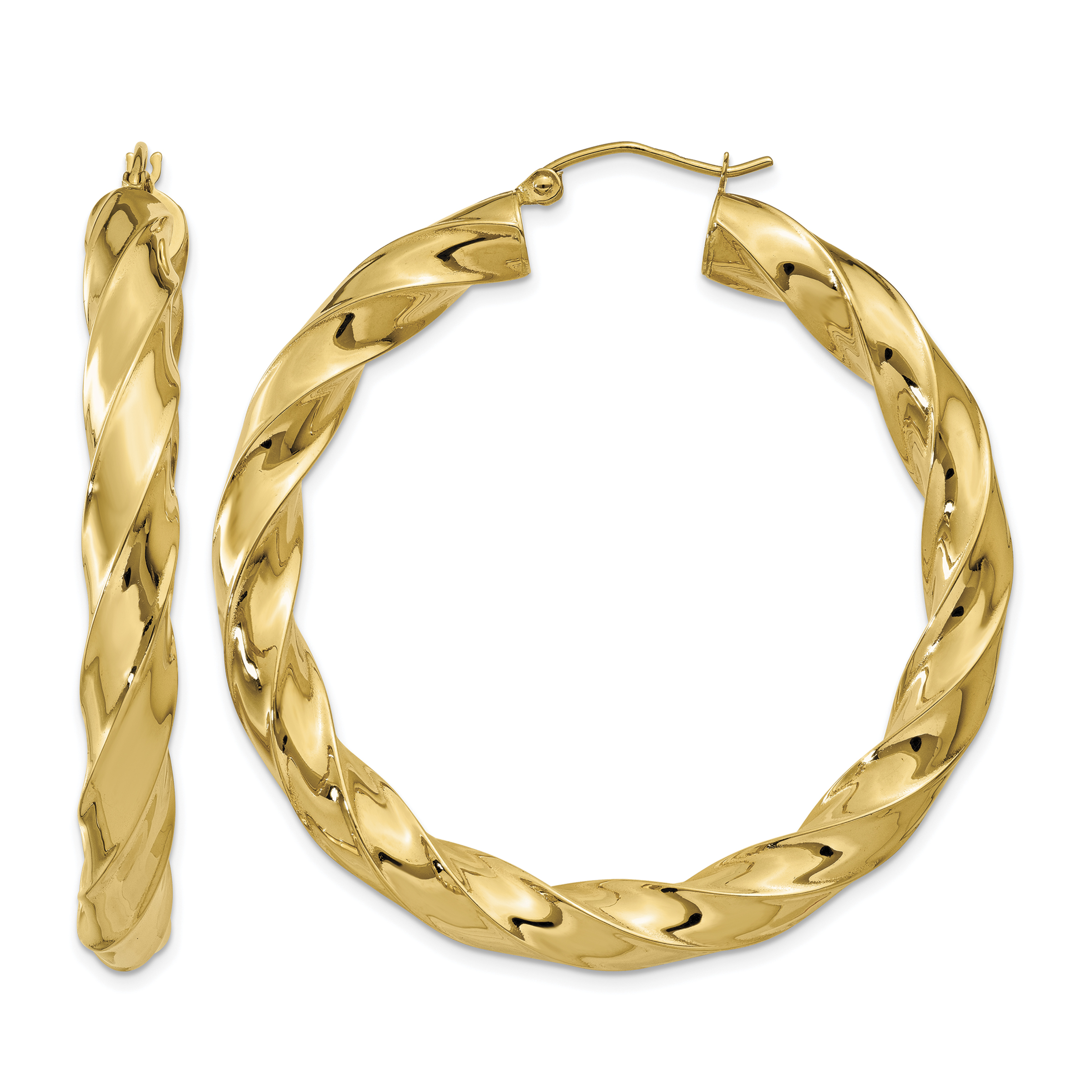 14k Polished 5.0mm Twisted Hoop Earrings (TC392)