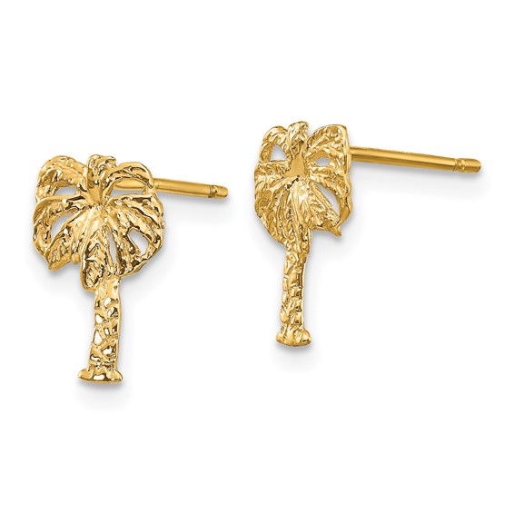 Gold Palm Tree Post Earrings