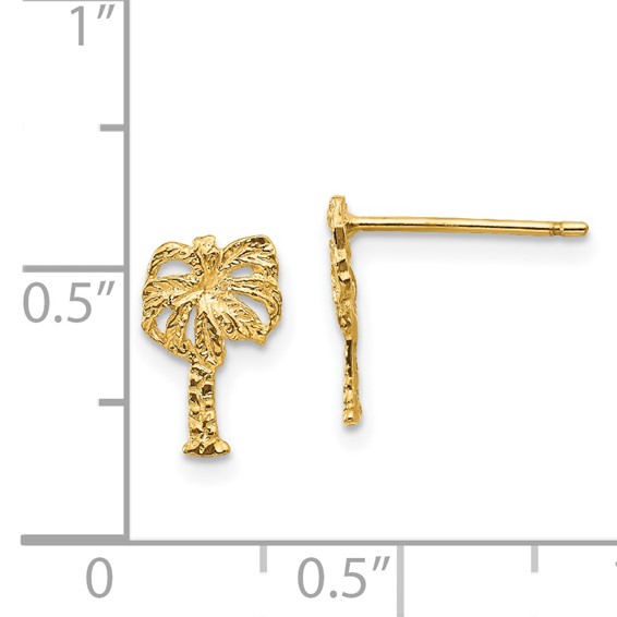 Gold Palm Tree Post Earrings