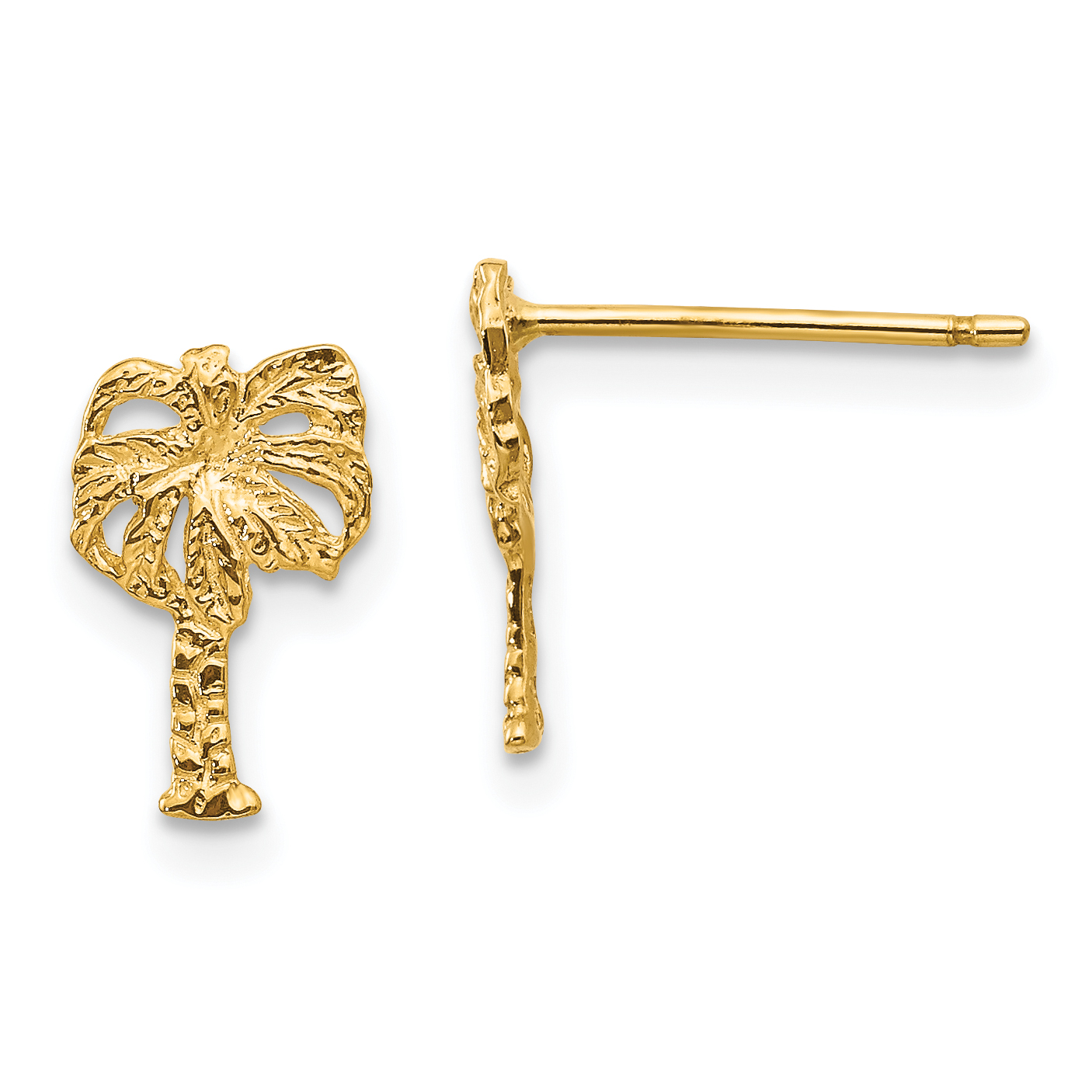 14k Palm Tree Post Earrings (TC566)