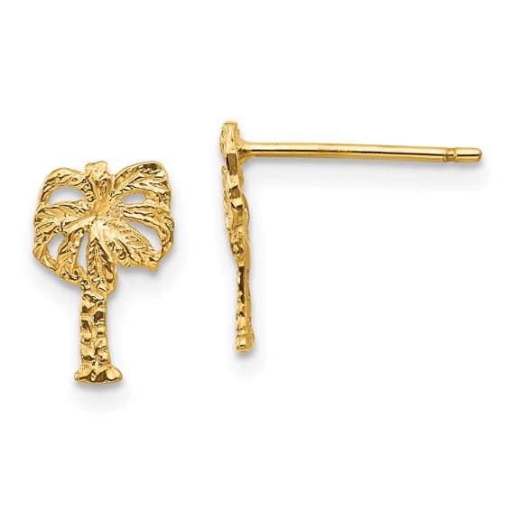 Gold Palm Tree Post Earrings