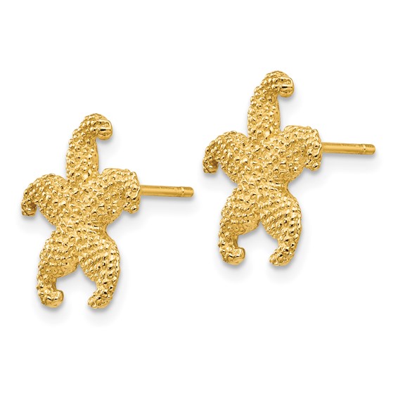 Gold Starfish Post Earrings