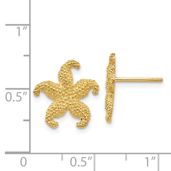 Gold Starfish Post Earrings