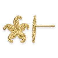 14K Yellow Gold Starfish Post Earrings view 1