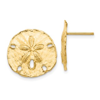 Gold Sand Dollar Post Earrings