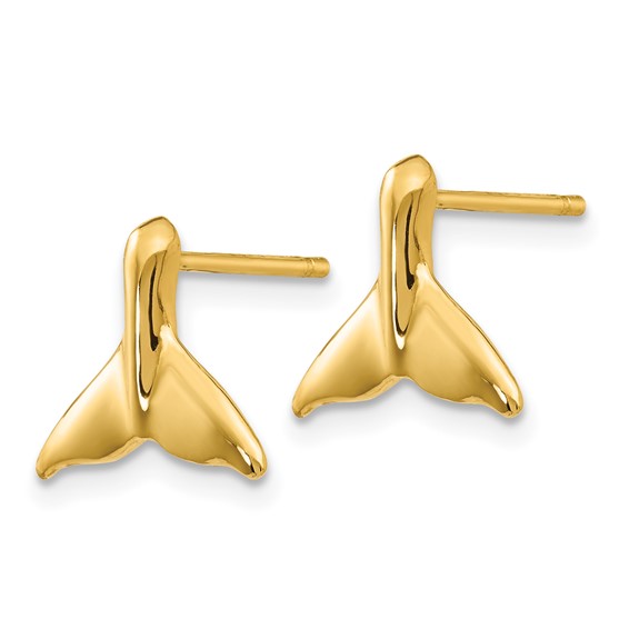 Gold Whale Tail Post Earrings