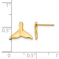 14K Whale Tail Post Earrings view 4