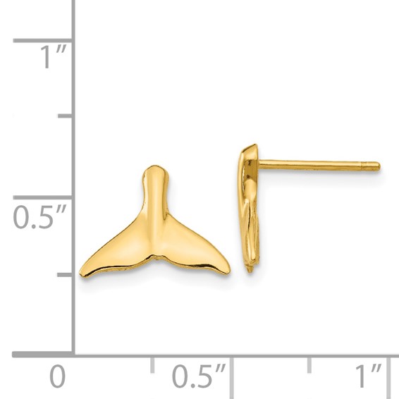 Gold Whale Tail Post Earrings
