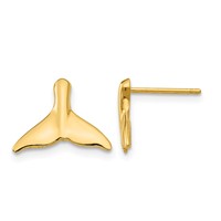 14K Whale Tail Post Earrings view 1