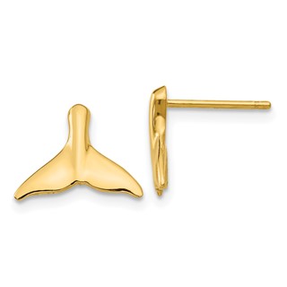 Gold Whale Tail Post Earrings