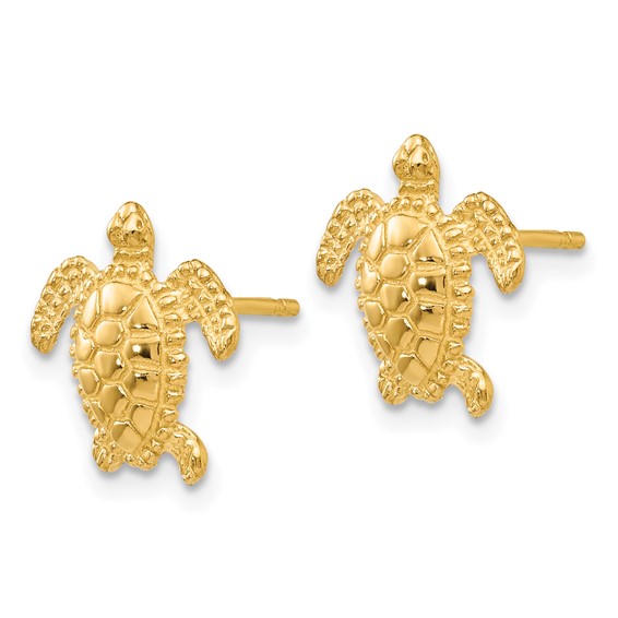 14k Sea Turtle Post Earrings