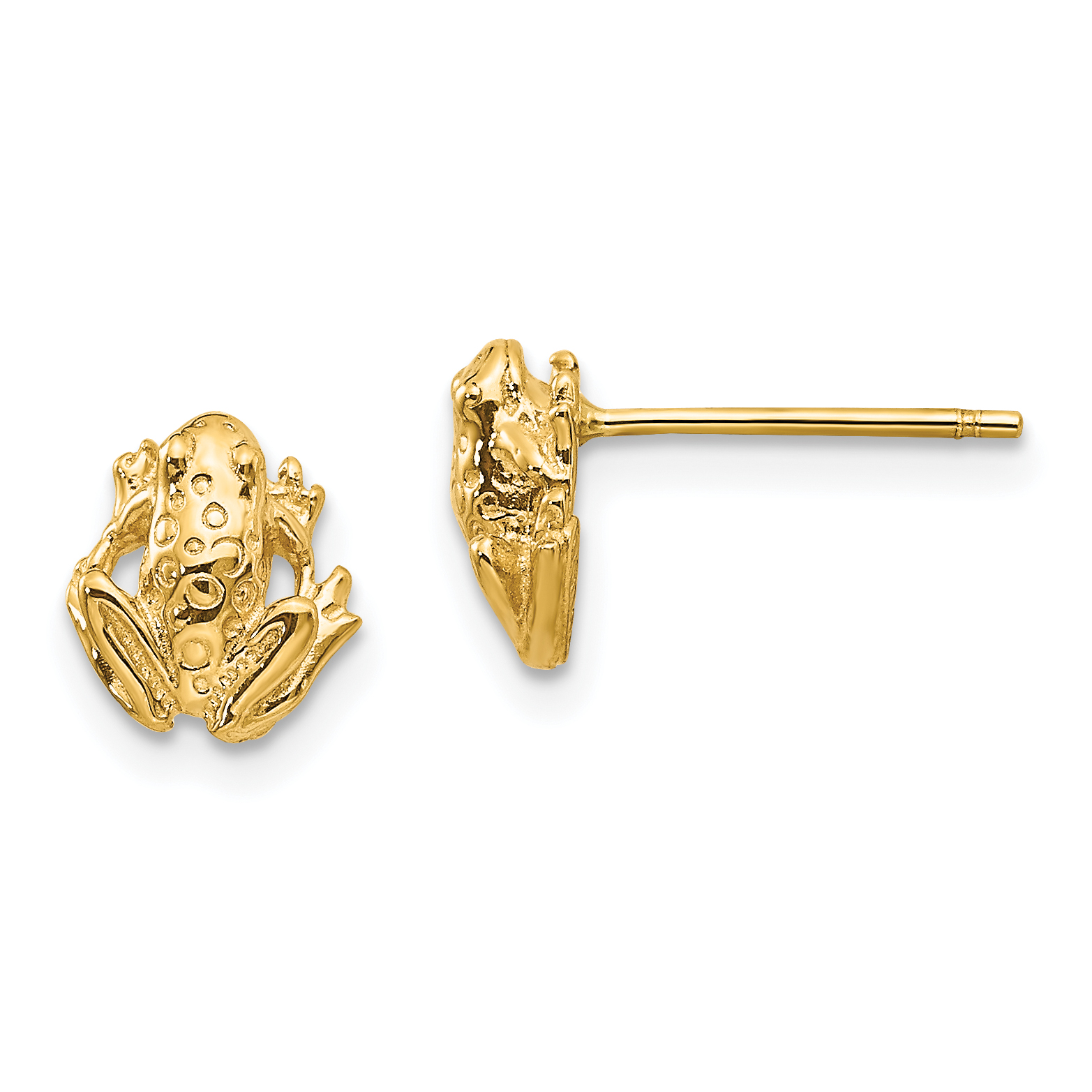 14k Mini Frog Post Earrings (TC605)