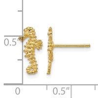 14K Yellow Gold Mini Left and Right Seahorse Post Earrings view 4