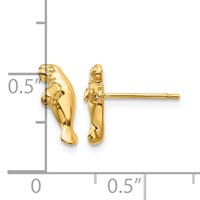 14K Mini Manatee Post Earrings view 4