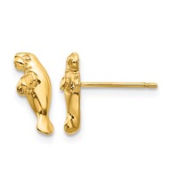 14K Mini Manatee Post Earrings view 1