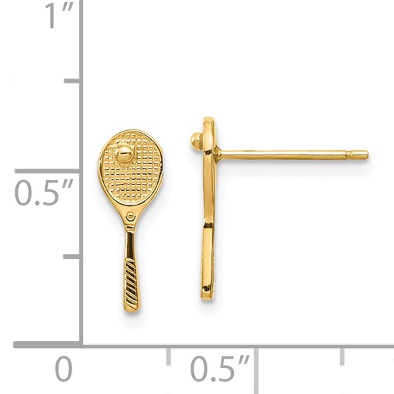 Gold Tennis Post Earrings
