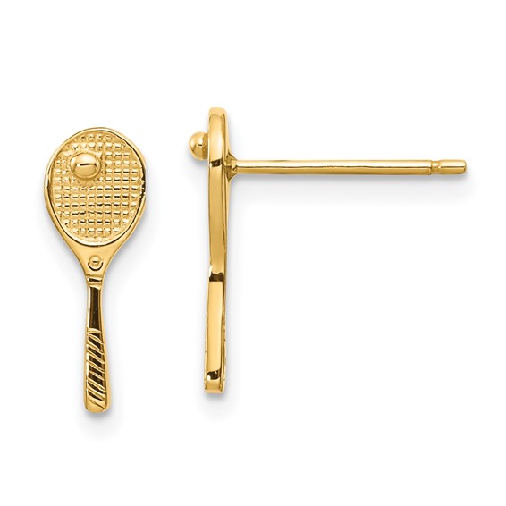 Gold Tennis Post Earrings