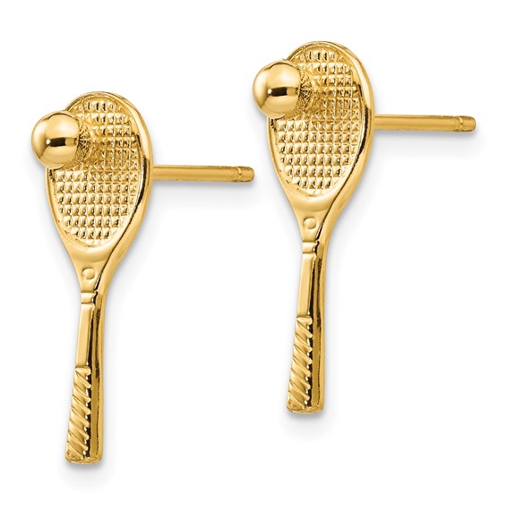 14k Tennis Racquet with Ball Post Earrings