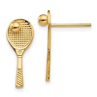 14k Tennis Racquet with Ball Post Earrings