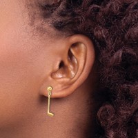 14K Golf Club Dangle Post Earrings view 3