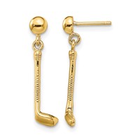 14K Golf Club Dangle Post Earrings view 1