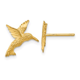Gold Hummingbird Post Earrings
