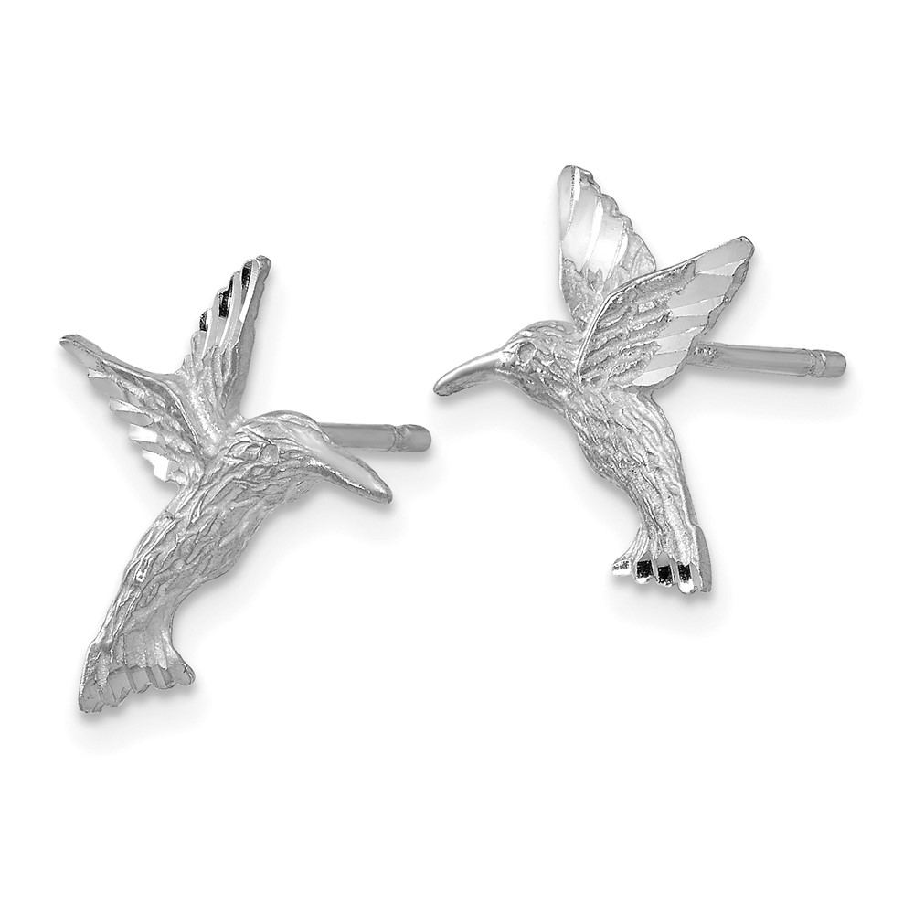 14k White Gold Hummingbird Earrings (TC626W)