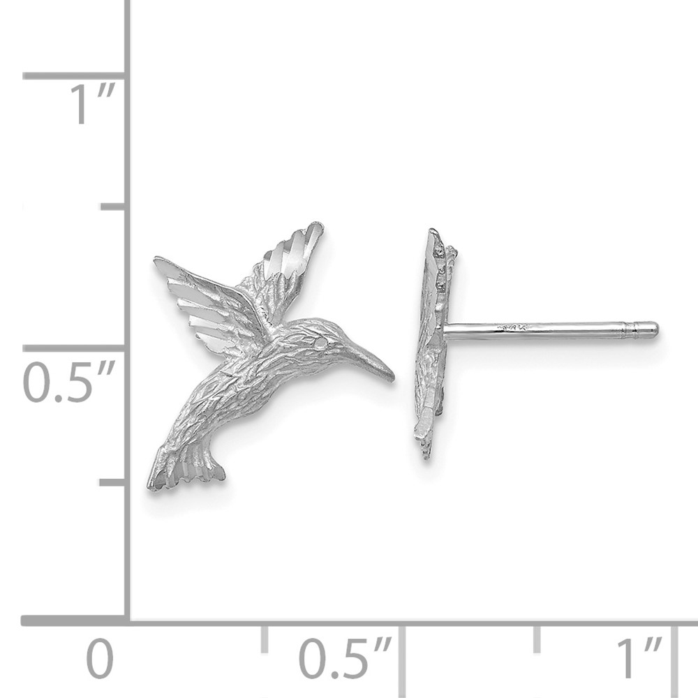 14k White Gold Hummingbird Earrings (TC626W)