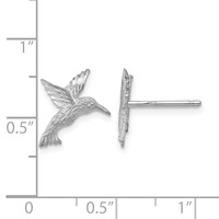 14K White Gold Hummingbird Earrings view 4