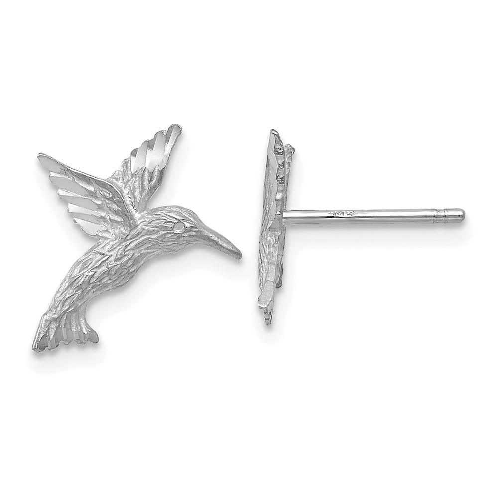 14k White Gold Hummingbird Earrings (TC626W)
