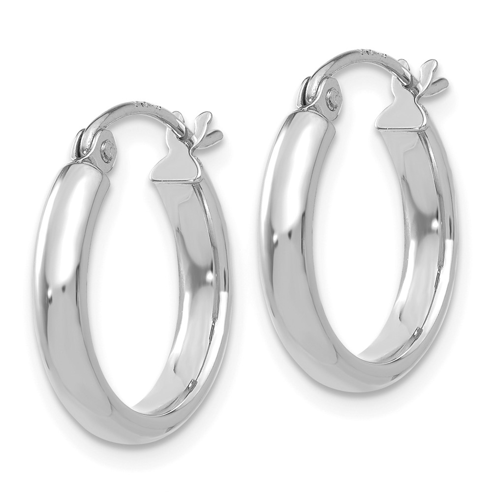 14k White Gold Polished Hoop Earring (TC648)