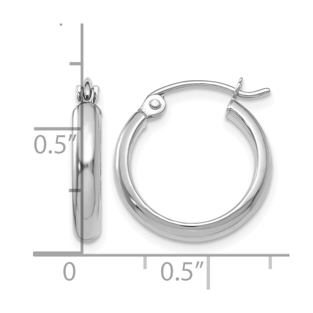 14k White Gold Polished Hoop Earring (TC648)
