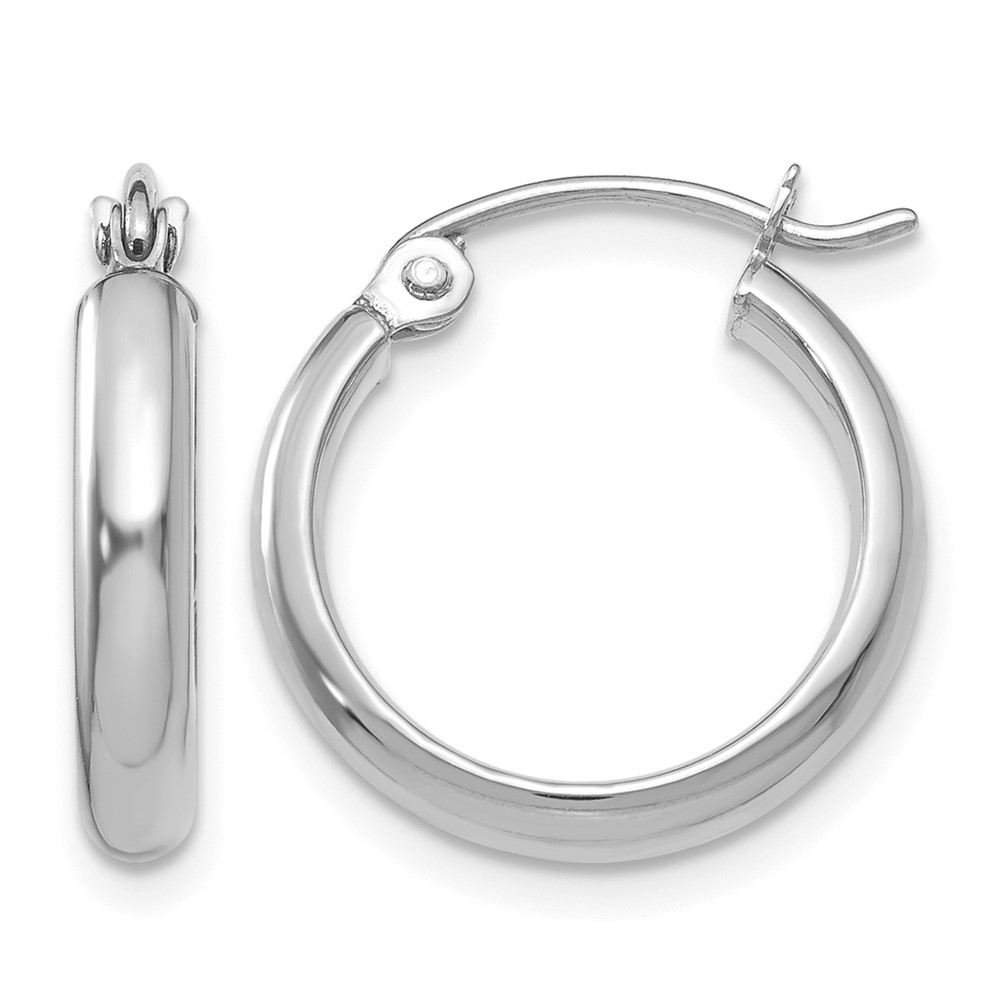 14k White Gold Polished Hoop Earring (TC648)