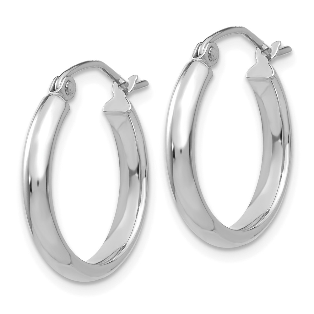 14k White Gold Polished Hoop Earring (TC649)