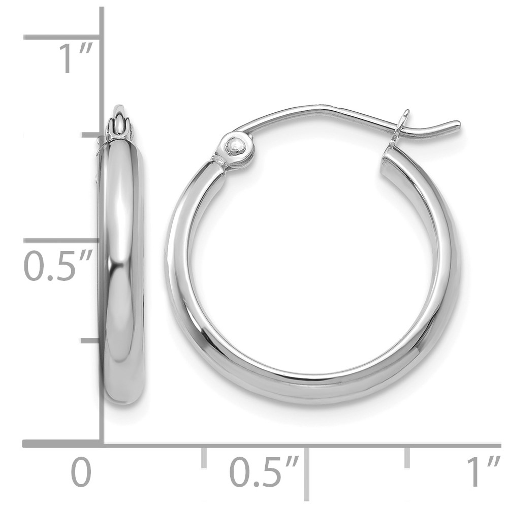 14k White Gold Polished Hoop Earring (TC649)