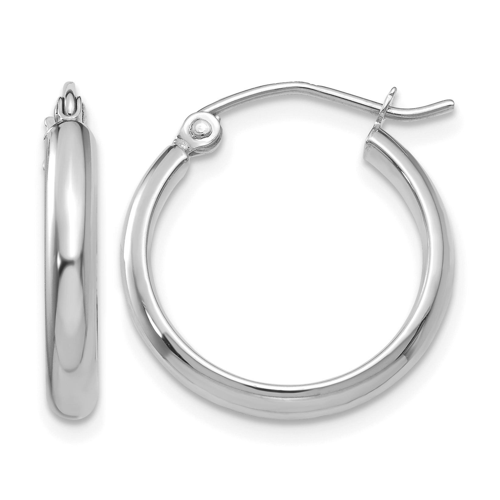 14k White Gold Polished Hoop Earring (TC649)