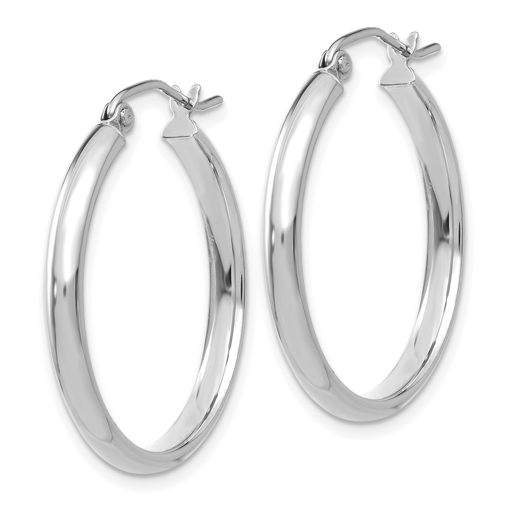 14k White Gold Polished Hoop Earring (TC650)