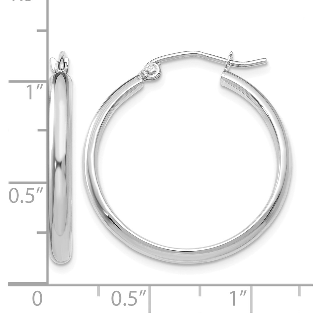 14k White Gold Polished Hoop Earring (TC650)