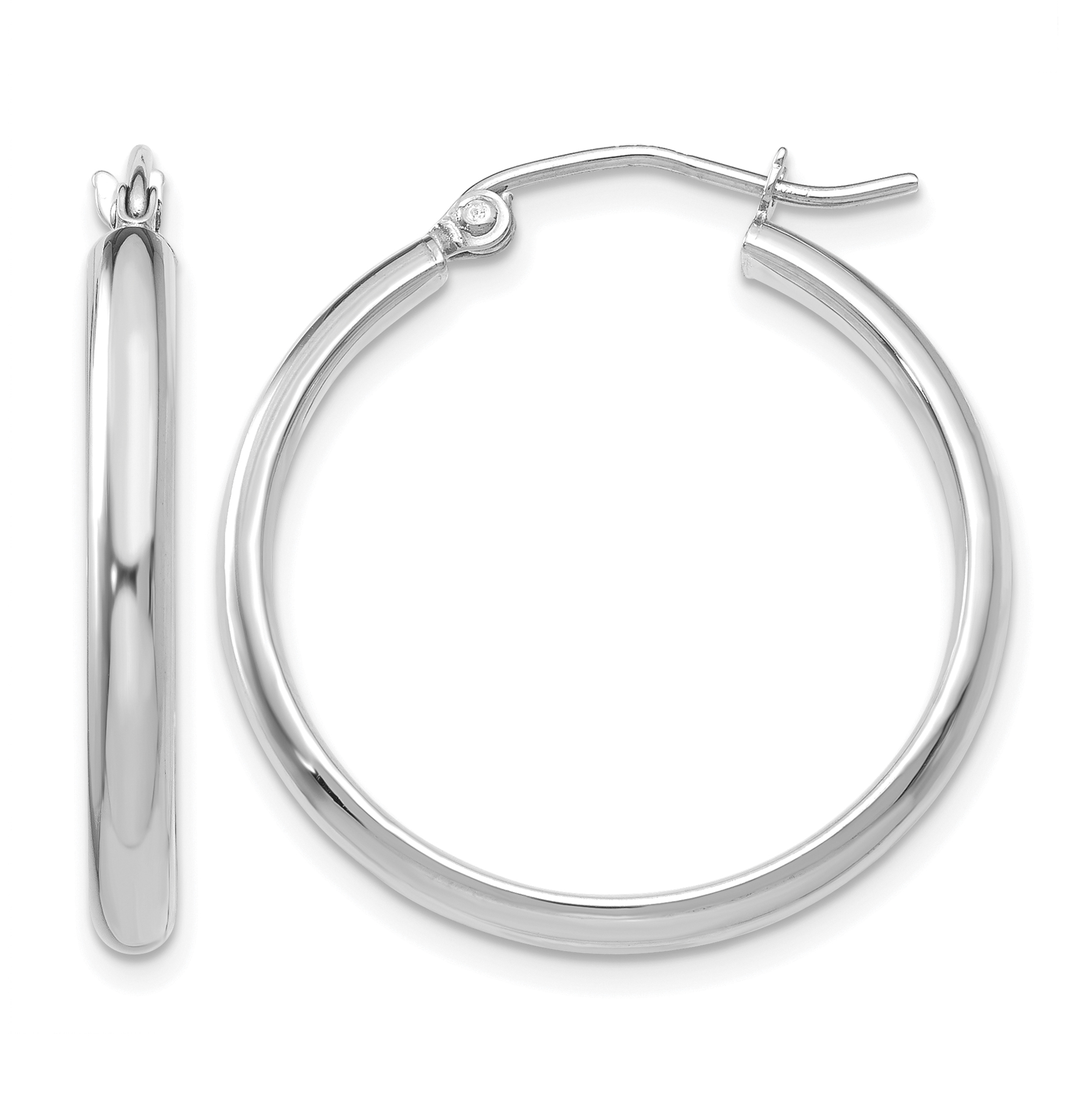 14k White Gold Polished Hoop Earring (TC650)