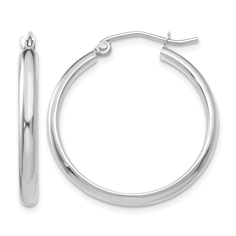 14k White Gold Polished Hoop Earring (TC650)