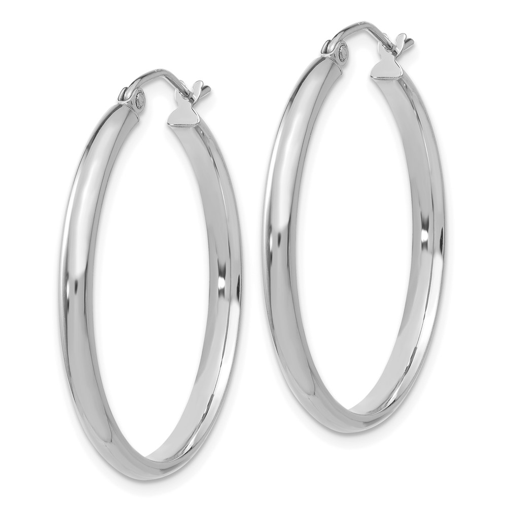 14k White Gold Polished Hoop Earring (TC651)
