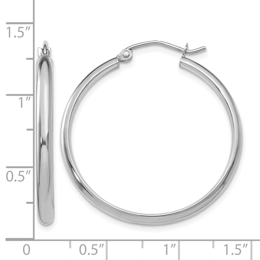 14k White Gold Polished Hoop Earring (TC651)