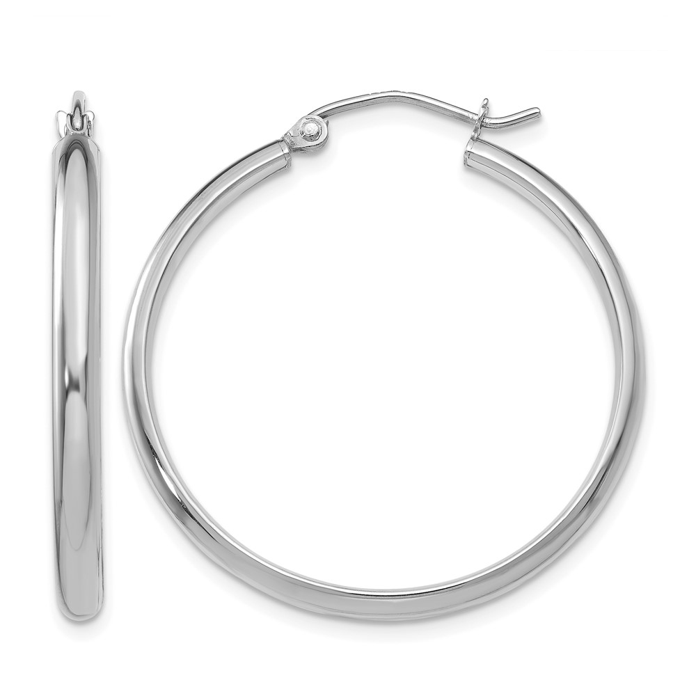 14k White Gold Polished Hoop Earring (TC651)
