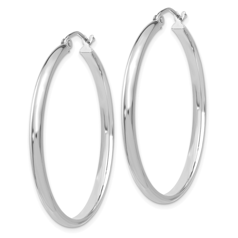 14k White Gold Polished Hoop Earring (TC652)