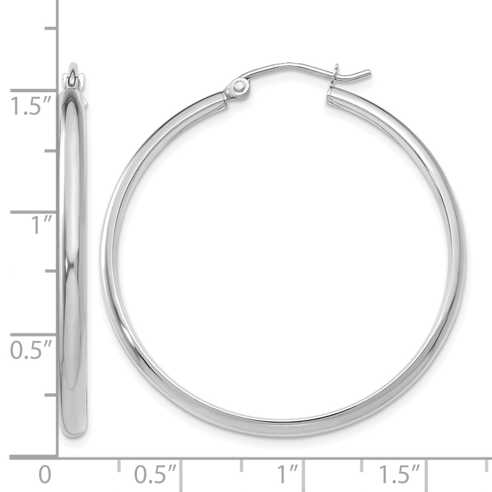 14k White Gold Polished Hoop Earring (TC652)