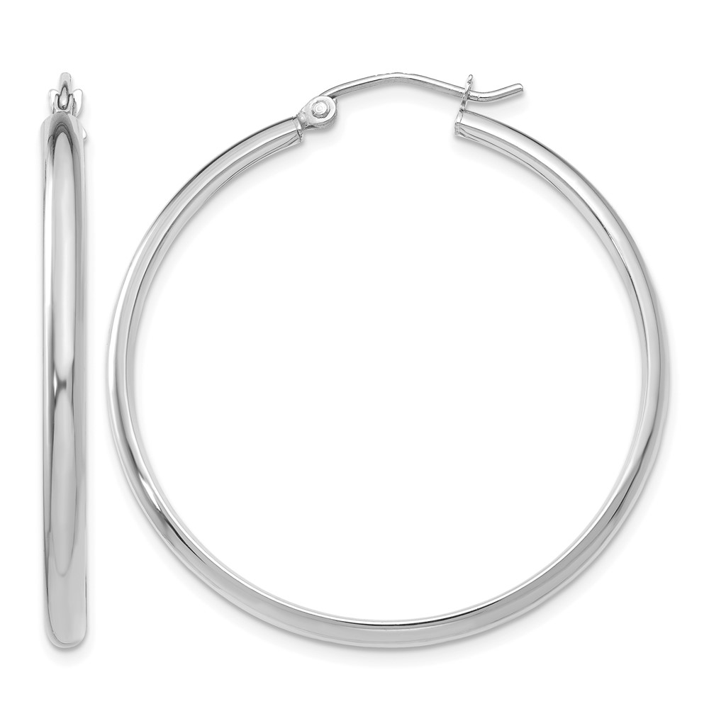14k White Gold Polished Hoop Earring (TC652)