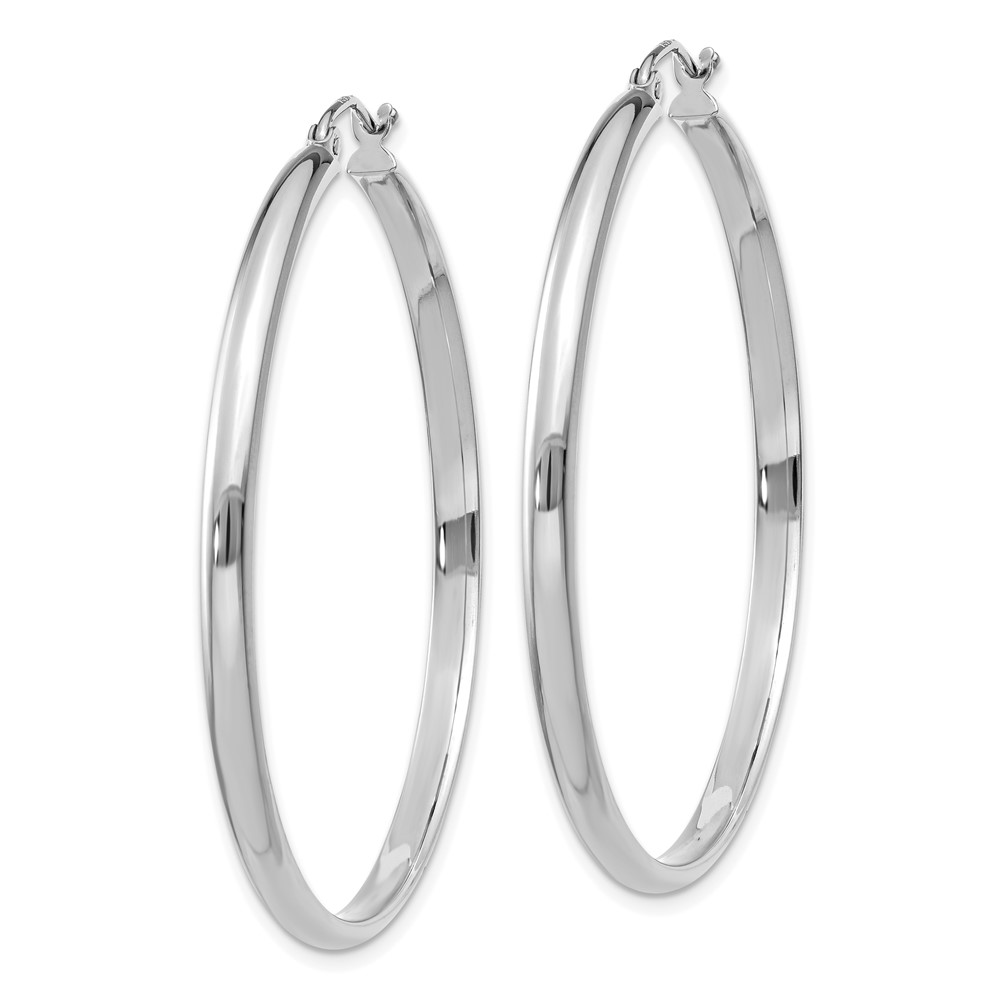 14k White Gold Polished Hoop Earring (TC653)