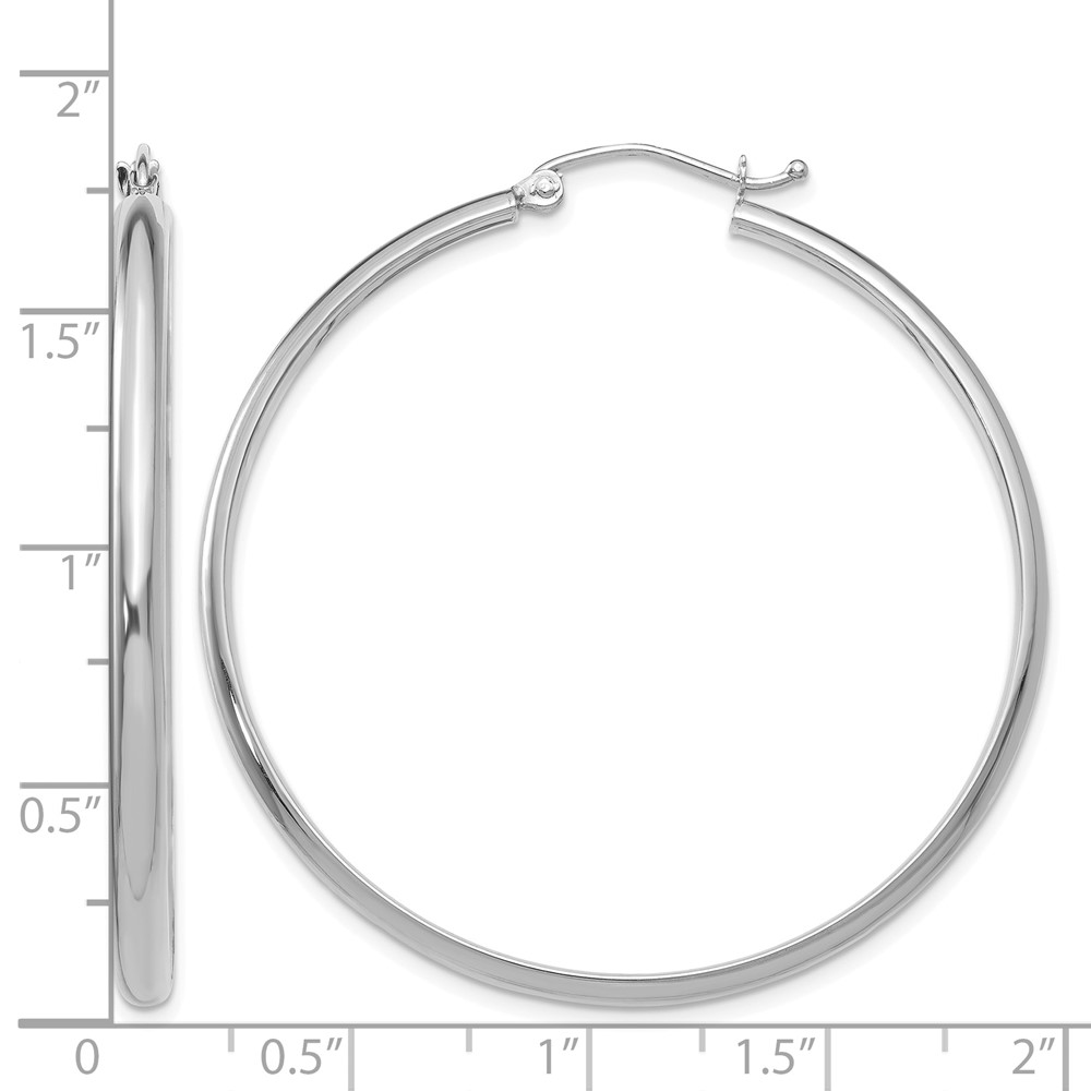 14k White Gold Polished Hoop Earring (TC653)