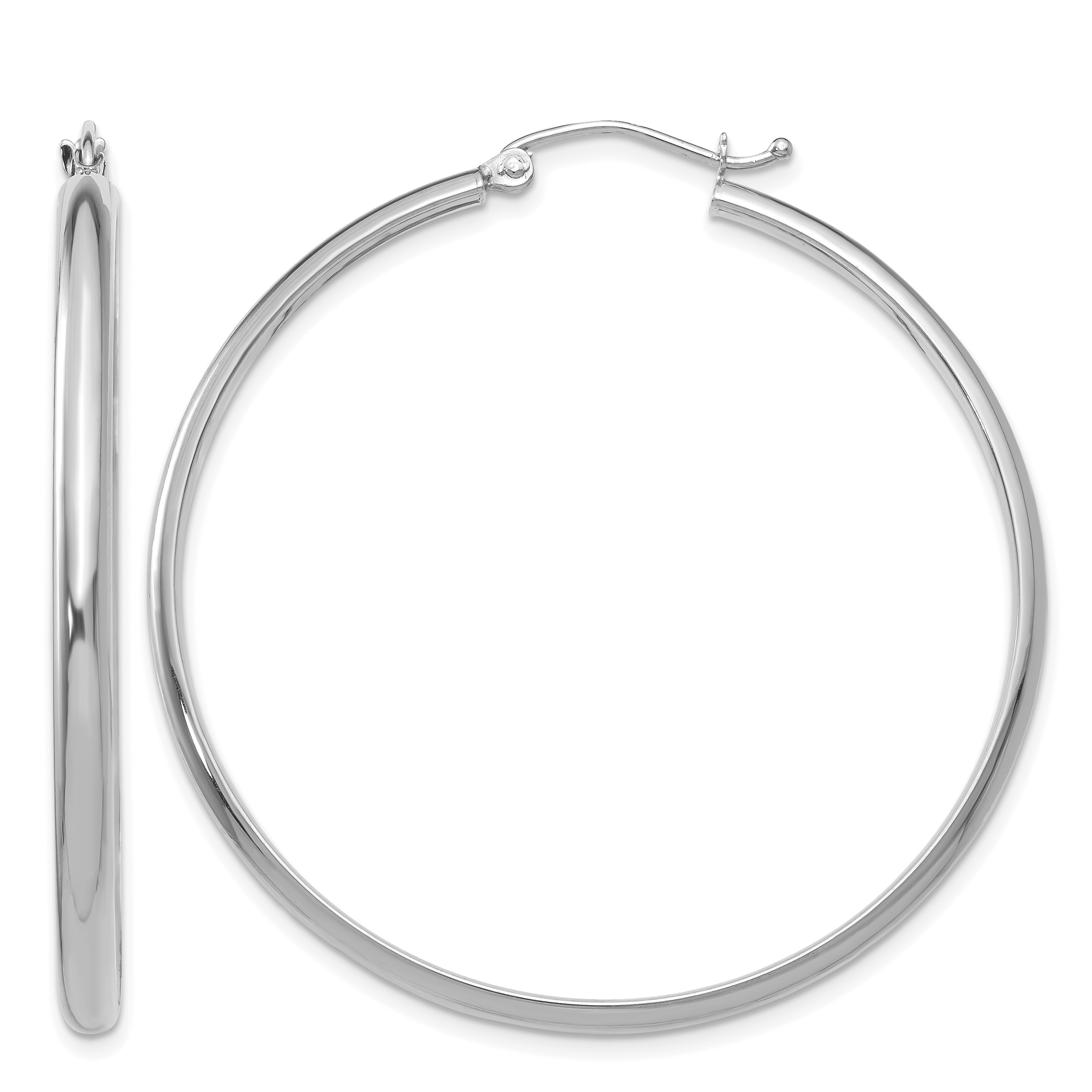 14k White Gold Polished Hoop Earring (TC653)