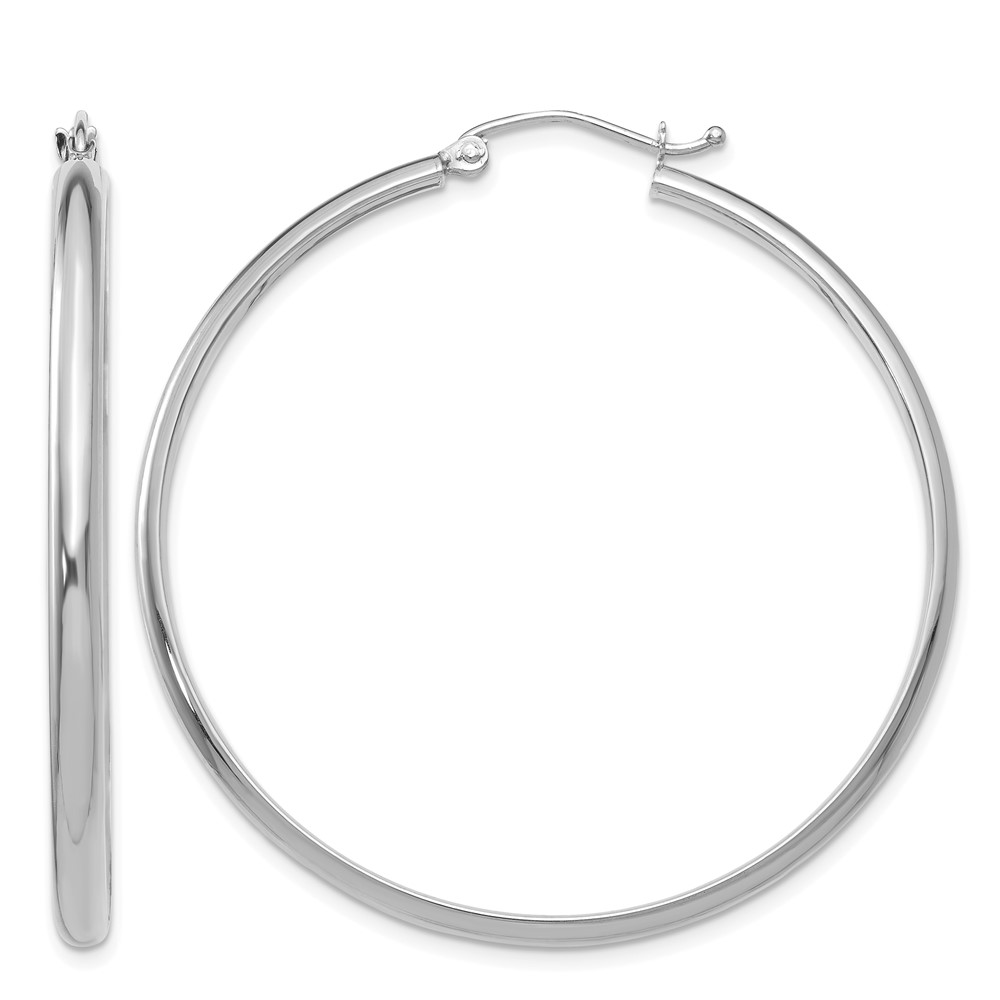 14k White Gold Polished Hoop Earring (TC653)